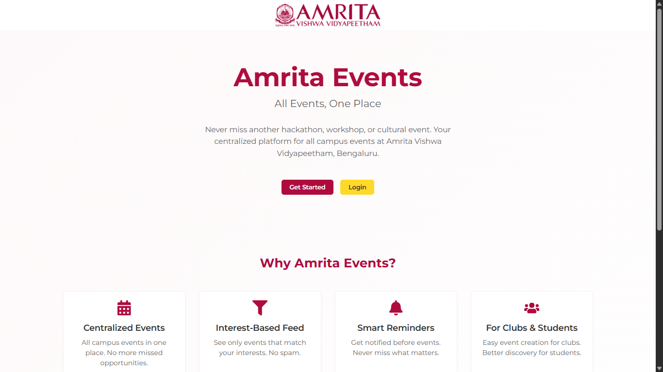 Amrita Pulse Event Platform Preview